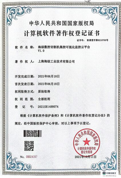 চীন Hyzont(Shanghai) Industrial Technologies Co.,Ltd. সার্টিফিকেশন